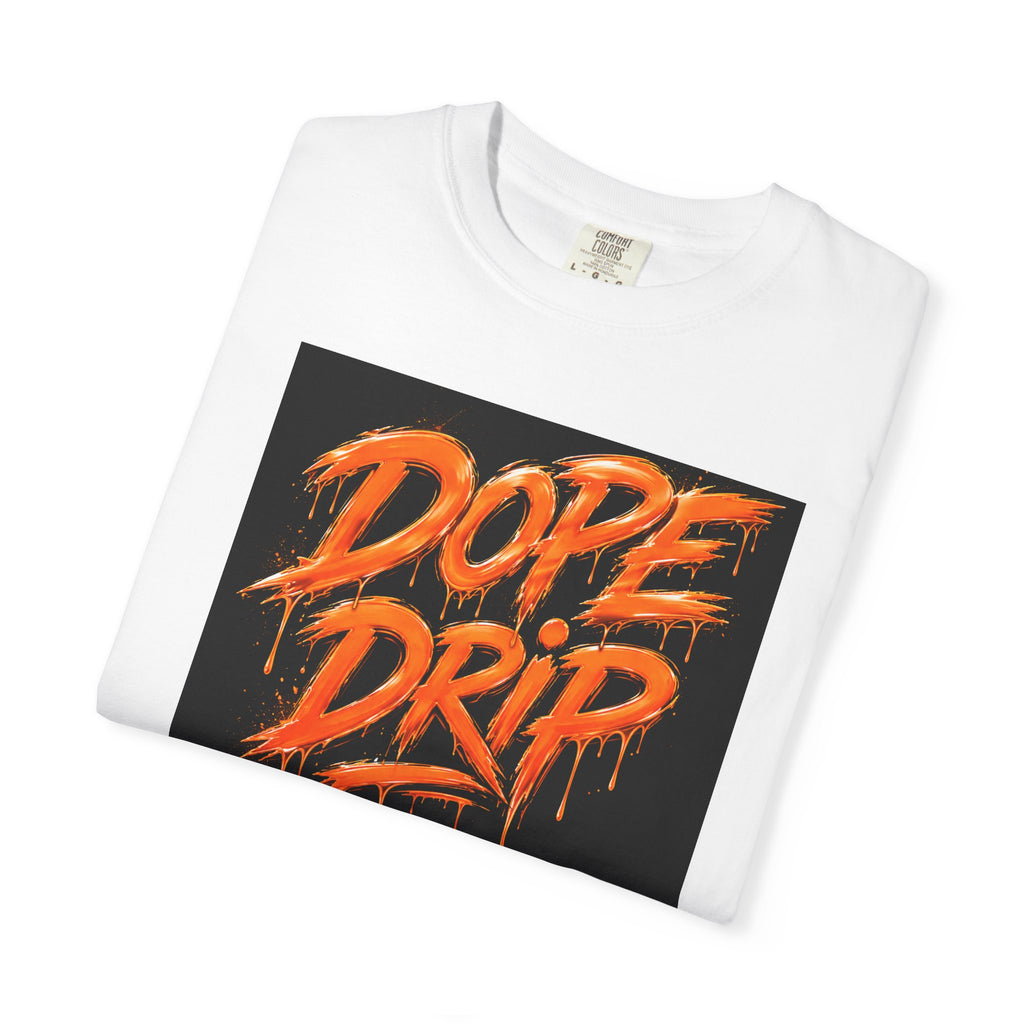 Dope Drip T-Shirt — Streetwear Graphic Tee with Orange Graffiti Design