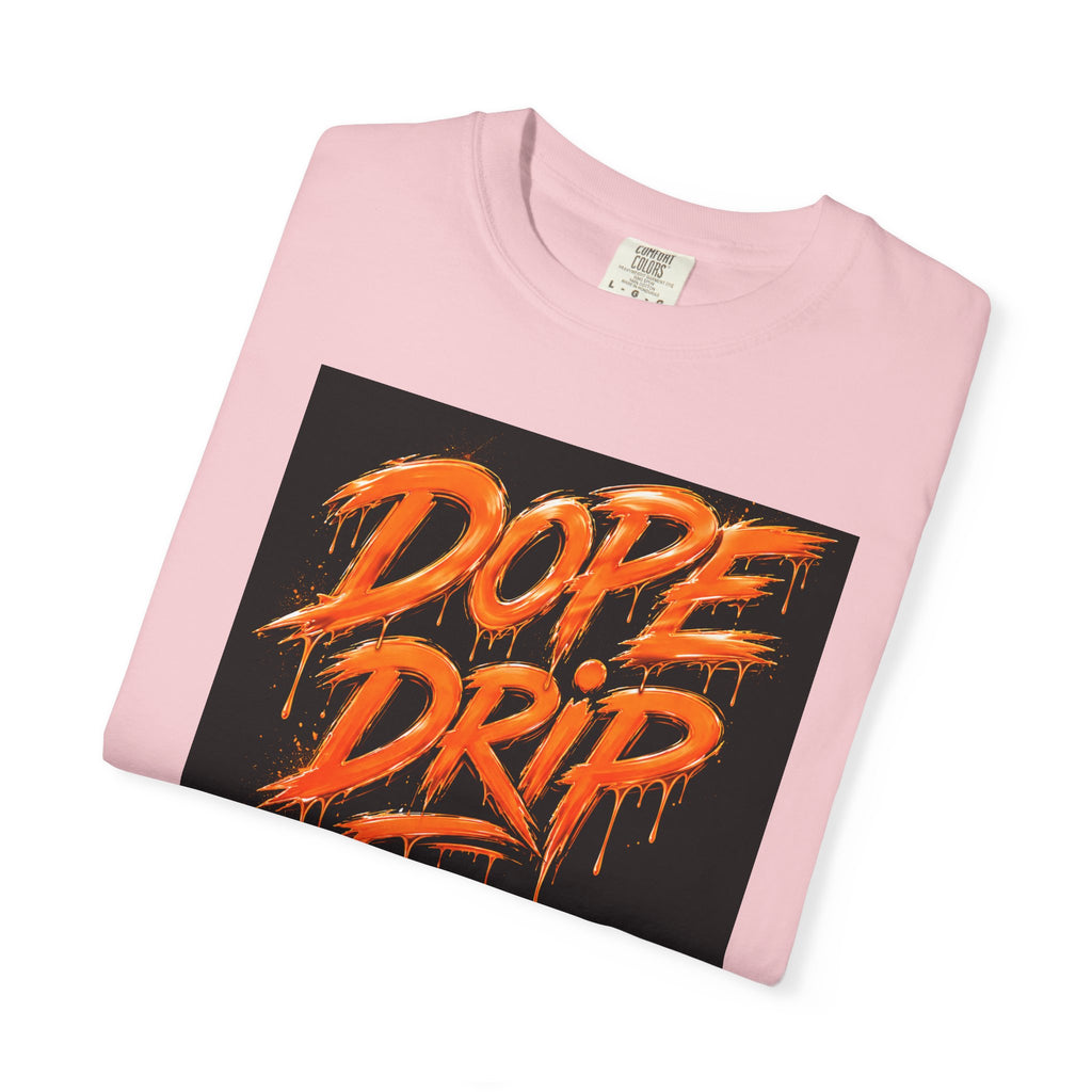 Dope Drip T-Shirt — Streetwear Graphic Tee with Orange Graffiti Design
